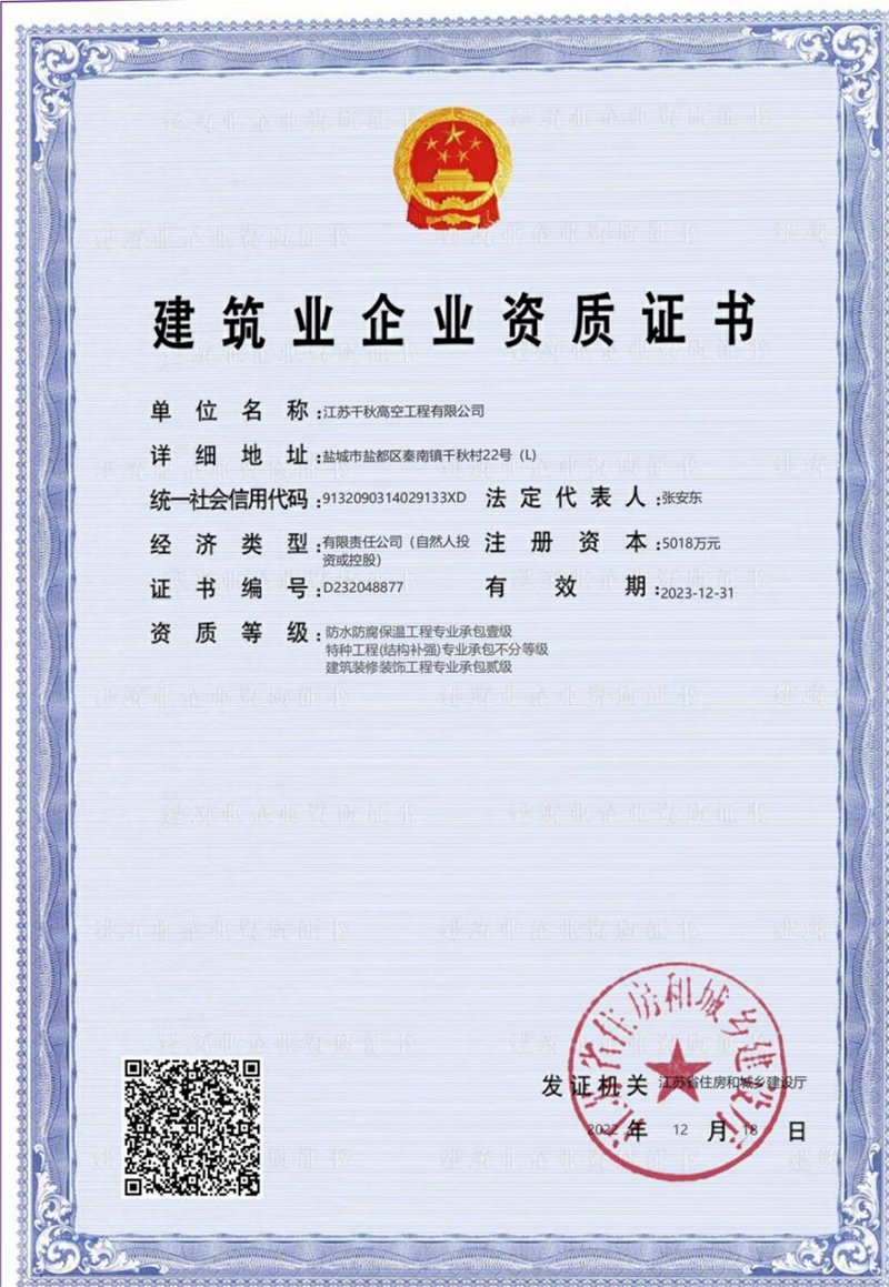 資質(zhì)證書